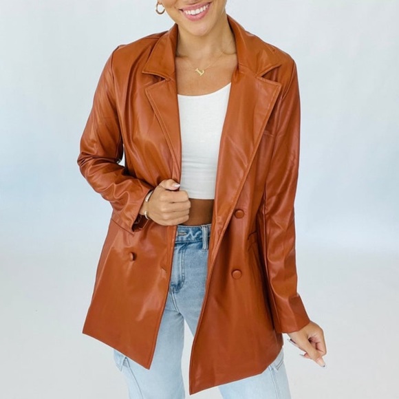 Jackets & Blazers - NEW vegan leather blazer jacket